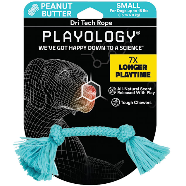 Playology Dri-Tech Peanut Butter Rope Dog Toy, Small | Petco