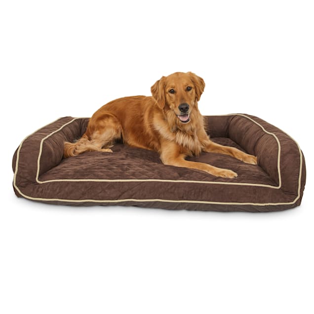 Memory Foam Brown Couch Dog Bed, 48" L x 36" W - Carousel image #1