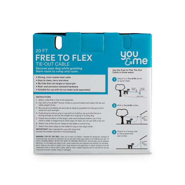 EveryYay Stretch Your Legs Free To Flex Tie Out Cable For Dogs up