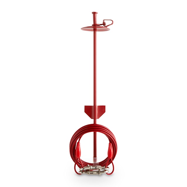 EveryYay Stretch Your Legs Trusty Tether Tie-Out Cable with Dome Stake, For Dogs up to 100 lbs., 20' ft., Large - Carousel image #1