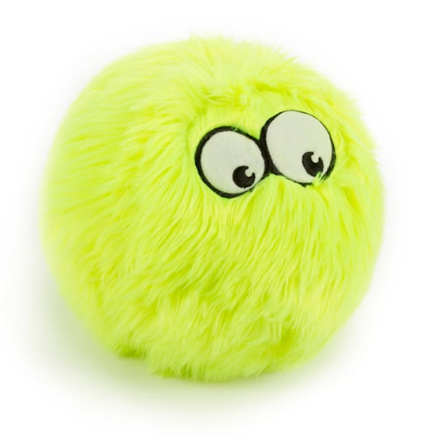 goDog Lime Furballz with Chew Guard Technology Durable Plush Squeaker Dog Toy, Large - Carousel image #1