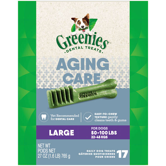 Greenies Aging Care Large Natural Dog Dental Care Chews Oral Health Dog Treats, 27 oz., Count of 17 - Carousel image #1