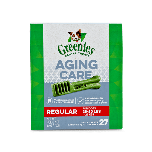 Greenies Aging Care Regular Natural Dog Dental Care Chews Oral Health Dog Treats, 27 oz., Count of 27 - Carousel image #1