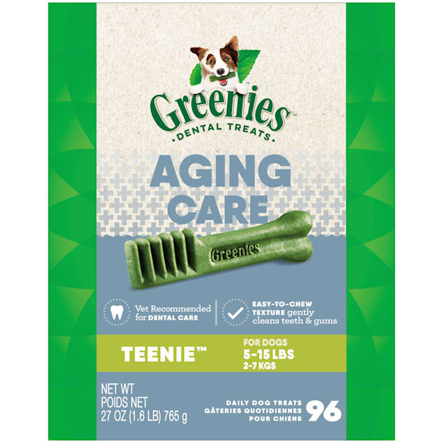 Greenies Aging Care Teenie Natural Dog Dental Care Chews Oral Health Dog Treats, 27 oz., Count of 96 - Carousel image #1