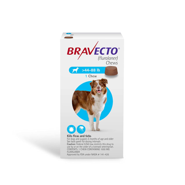 Bravecto Chews For Dogs 44-88 Lbs, 3 Month Supply | Petco | Large Dogs, Bravecto Chewable