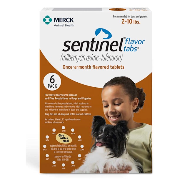 Sentinel Flavor Tablets for Dogs 2 to 10 lbs, 6 Month Supply - Carousel image #1