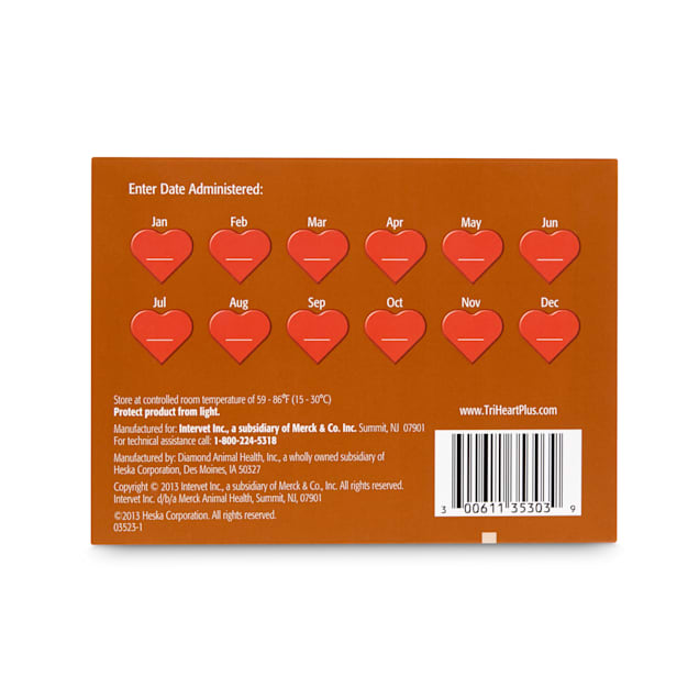 Tri Heart Plus Chewable Tablets for Dogs 51 to 100 lbs 6 Month