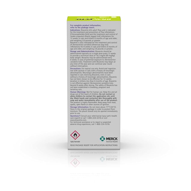 Bravecto for cats instructions sales