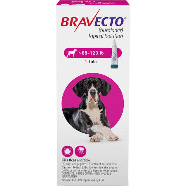 Bravecto Topical Solution for Dogs 88-123 lbs, 3 Month Supply