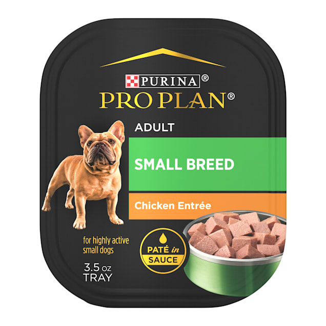Purina Pro Plan Grain Free, High Protein Small Breed Pate Focus Chicken Entree Wet Dog Food, 3.5 oz., Case of 12 - Carousel image #1