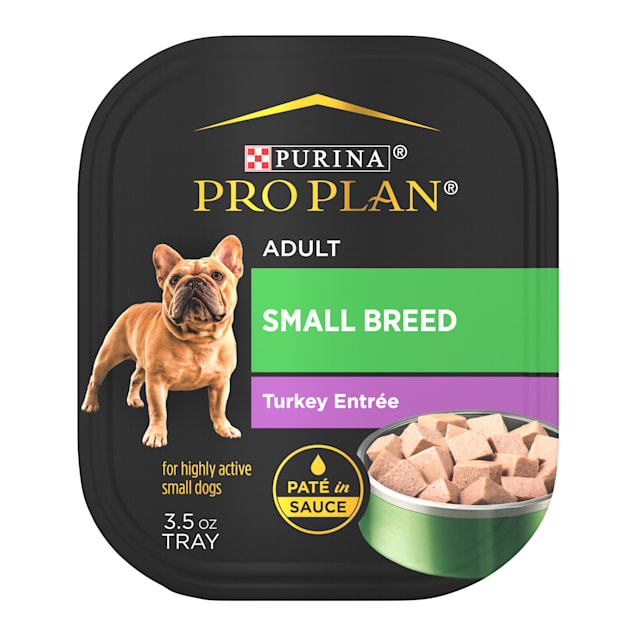 Purina Pro Plan Grain Free, High Protein Small Breed Pate Focus Turkey Entree Wet Dog Food, 3.5 oz., Case of 12 - Carousel image #1
