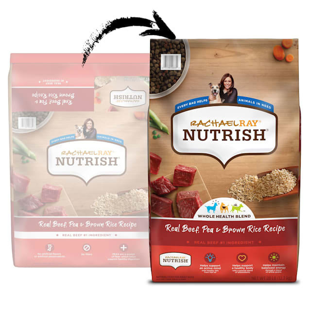 Rachael Ray Nutrish Natural Real Beef, Pea & Brown Rice Recipe Dry Dog Food, 28 lbs.