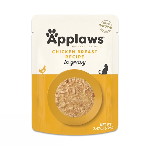 Applaws Natural Chicken Flakes in Gravy Wet Cat Food Pouch, 2.47 oz., Case of 12 - Carousel image #1