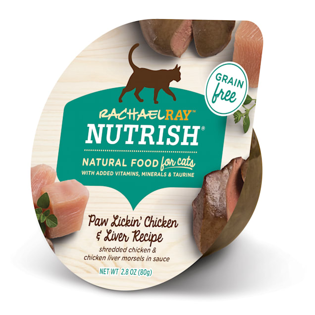 Rachael Ray Nutrish Natural Grain Free Paw Lickin' Chicken & Liver Wet Cat Food, 2.8 oz., Case of 24 - Carousel image #1