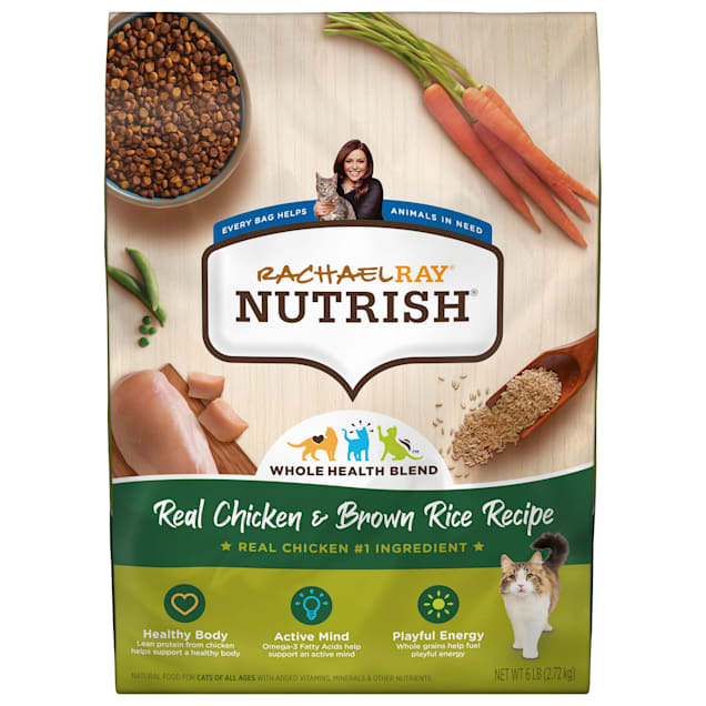 Rachael Ray Nutrish Natural Chicken & Brown Rice Recipe Dry Cat Food, 6
