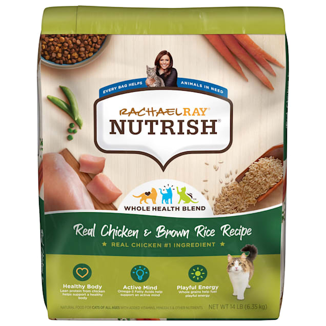 Rachael Ray Nutrish Natural Chicken & Brown Rice Recipe Dry Cat Food ...