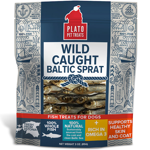 Plato Pet Wild Caught Baltic Sprat Dog Treats, 3 oz. - Carousel image #1