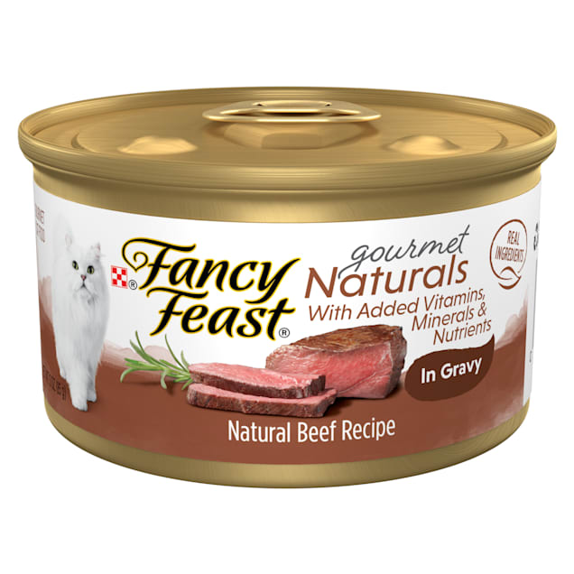 Fancy Feast Gourmet Naturals Beef Recipe in Gravy Wet Cat Food, 3 oz., Case of 12 - Carousel image #1