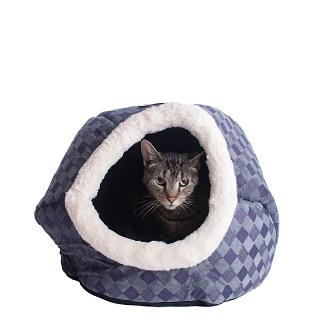 Armarkat Blue Checkered Model C44 Cat Bed, 19" L X 16" W X 12" H - Carousel image #1