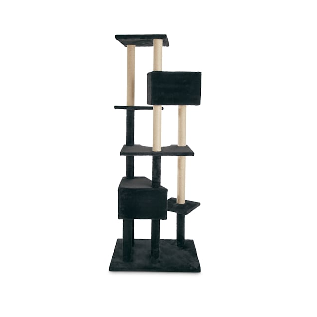 lionto Cat Scratching Post Climbing Tree Height 93 cm Black