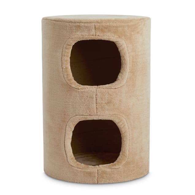 Animaze Double Tan Cat Condo, 24.5" H - Carousel image #1