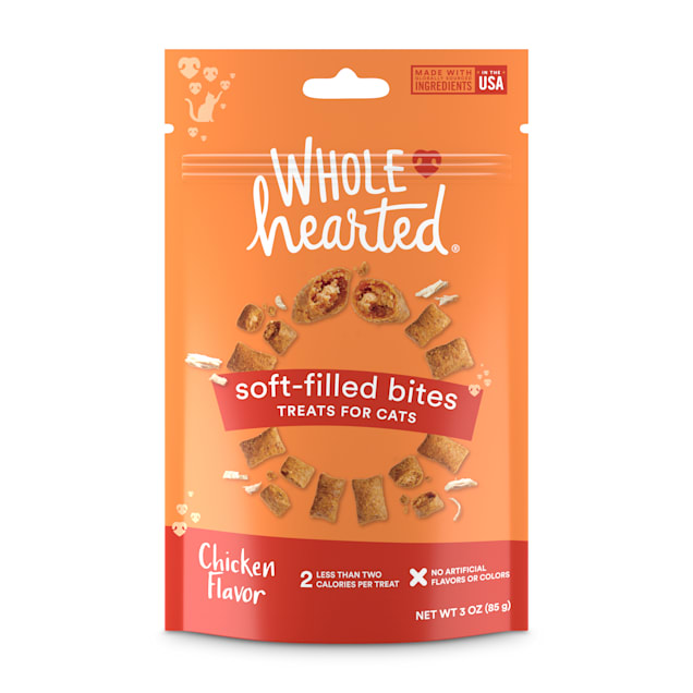 WholeHearted Soft Center Crunchy Chicken Flavor Treats for Cats, 3 oz. - Carousel image #1