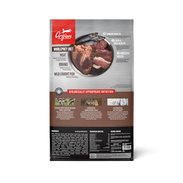 ORIJEN Regional Grain Free & Poultry Free High Protein Fresh & Raw Animal Ingredients Dry Dog Food, lbs. | Petco