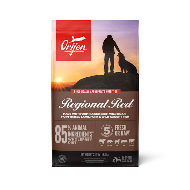 ORIJEN Grain Free Poultry Free Regional Red High Protein Fresh Raw Animal Ingredients Dry Dog Food 23.5 slb