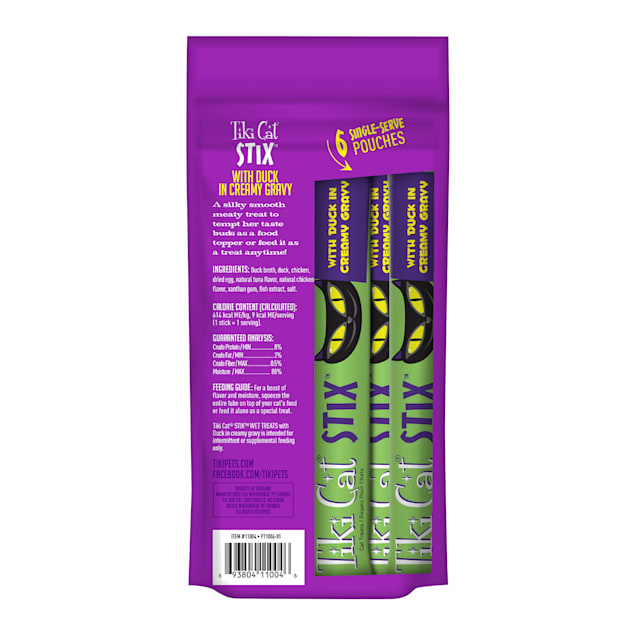 Tiki Cat Stix Duck Wet Treat in Lickable Tube for Cats 0.5 oz