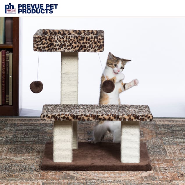 Prevue Leopard Print Cat Terrace with Toys Scratching Posts