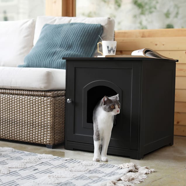 Zoovilla Black Kitty Litter Loo, 20.08" H - Carousel image #1