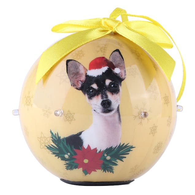 CueCuePet Chihuahua Dog Collection Twinkling Lights Christmas Ball Ornament, Medium - Carousel image #1