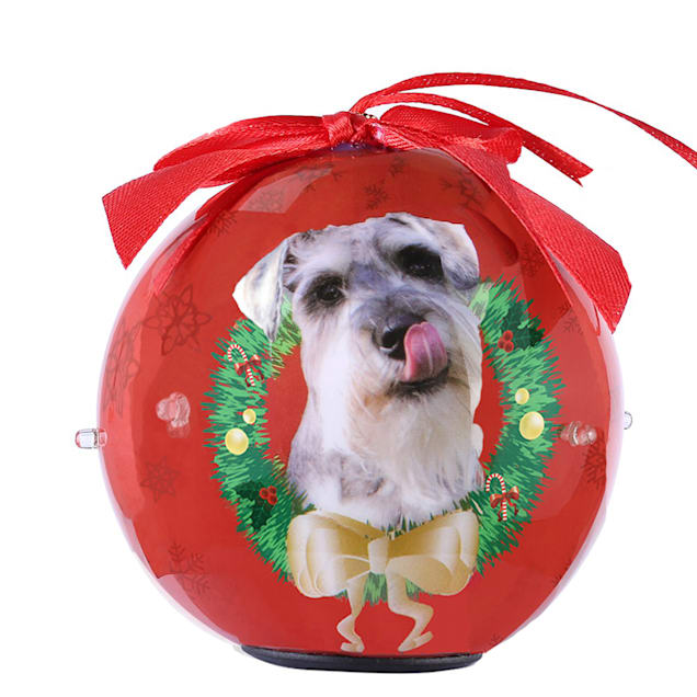 CueCuePet Schnauzer Dog Collection Twinkling Lights Christmas Ball Ornament, Medium - Carousel image #1