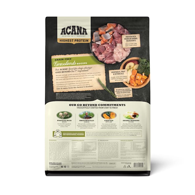 ACANA Grain Free Highest Protein Grasslands Dry Dog Food 25 lbs