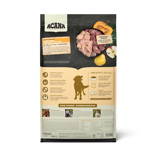 ACANA Grain Free Chicken Turkey Dry Dog Food 25 lbs