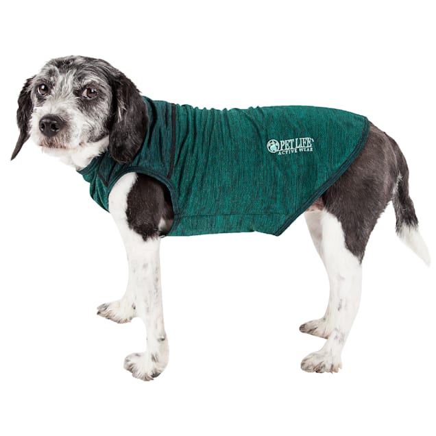Pet Life Active Aero-Pawlse Heathered Green Quick-Dry Dog Tank Top T-Shirt, X-Large - Carousel image #1