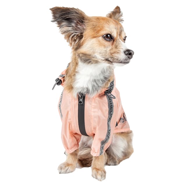 Dog Helios Torrential Shield Waterproof Adjustable Peach Dog Windbreaker Raincoat X Small