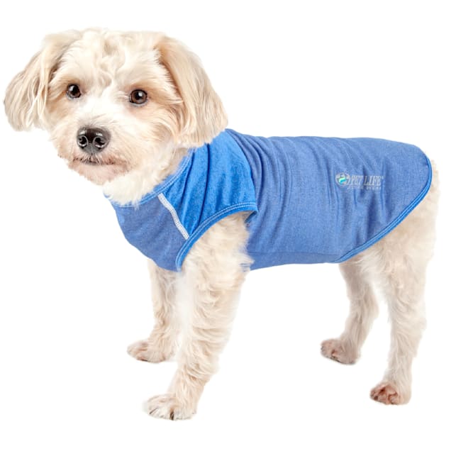 Pet Life Active Aero-Pawlse Heathered Blue Quick-Dry Dog Tank Top T ...