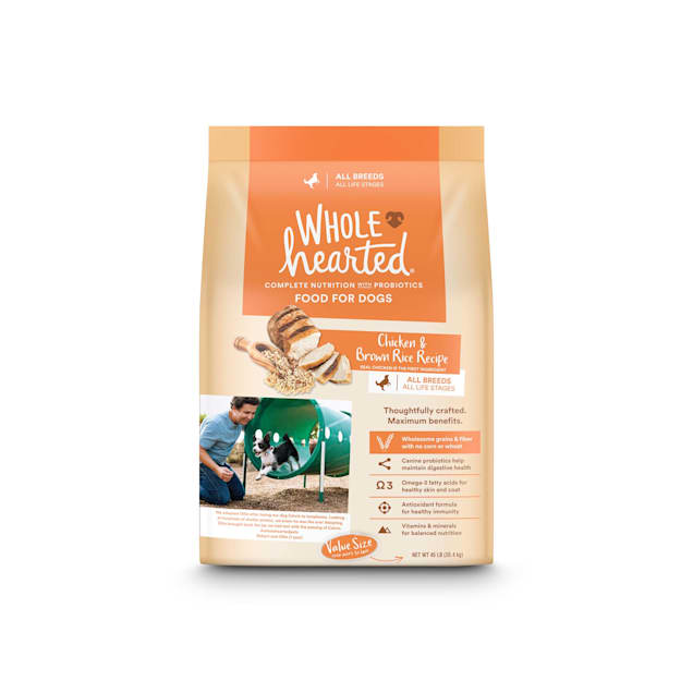 WholeHearted All Life Stages Chicken and Brown Rice Recipe Dry Dog Food, 45 lbs. - Carousel image #1