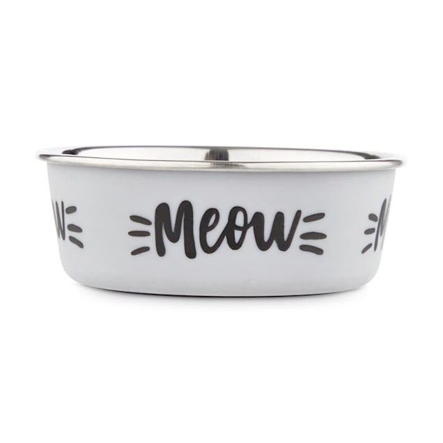 Harmony MEOW Skid-Resistant Stainless Steel Cat Bowl, 1 Cup - Carousel image #1
