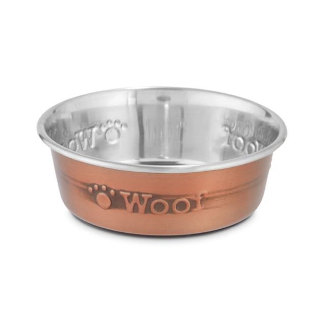Harmony Copper Woof Stainless Steel Dog Bowl, 2 Cups Petco