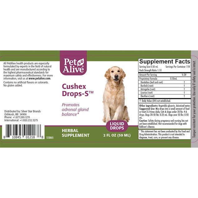 PetAlive Natural Herbal Cushex S Liquid Dog and Cat Supplement 2 fl. oz