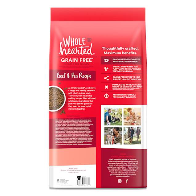WholeHearted Grain Free All Breed Beef & Pea Recipe Dry Puppy Food, 25 lbs.