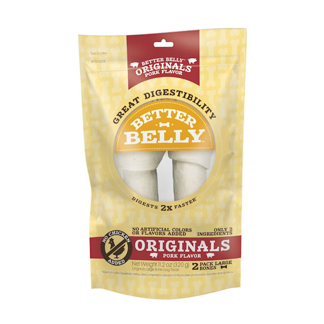 Better Belly Pork Flavor Digestible Rawhide Bones 11.2 oz
