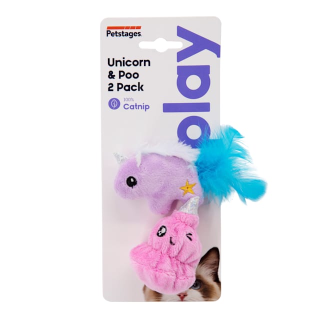 Petstages Unicorn Poo Cat Toys Small Pack of 2 Petco