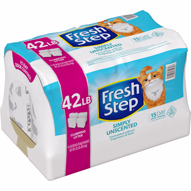 Fresh Step Simply Unscented Clumping Cat Litter, 42 lbs.