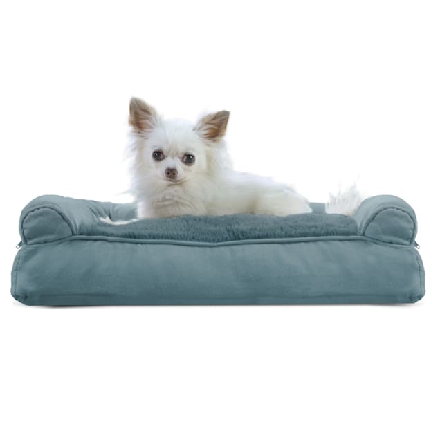 FurHaven Plush & Suede Pillow Sofa Dog Bed Deep Pool, 20" L x 15" W - Carousel image #1