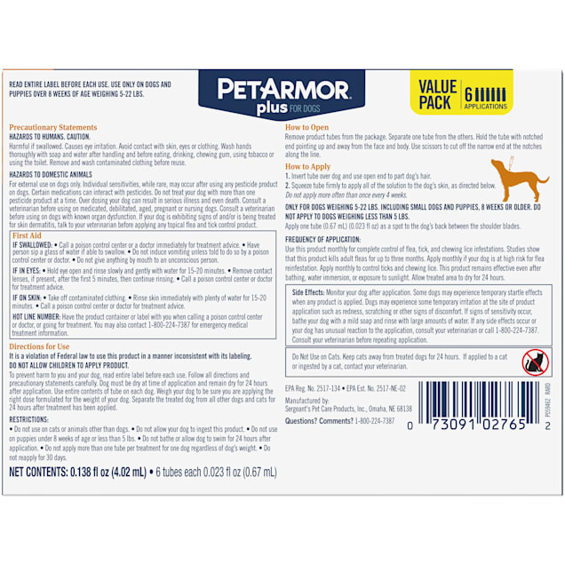 Petarmor plus top flea and tick