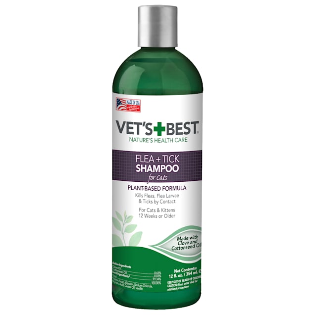 Vet's Best Advanced Strength Flea + Tick Cat Shampoo, 12 fl. oz. - Carousel image #1