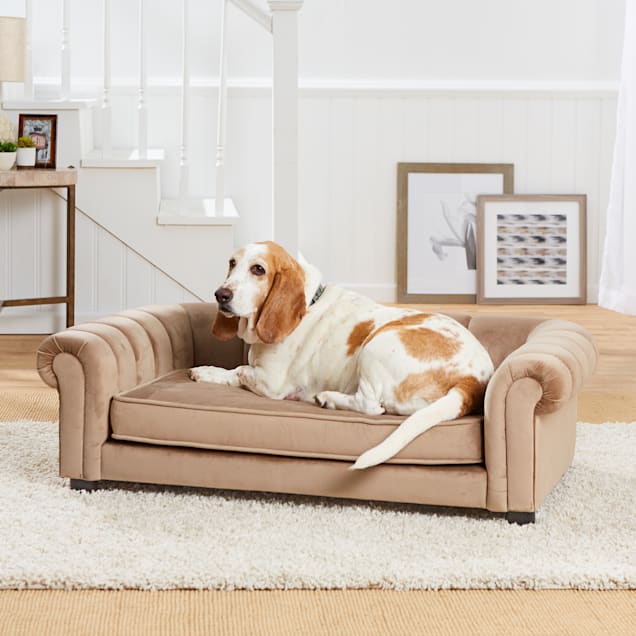 Enchanted Home Pet Sullivan Brown Sofa, 44.5" L X 27.5" W X 14" H - Carousel image #1
